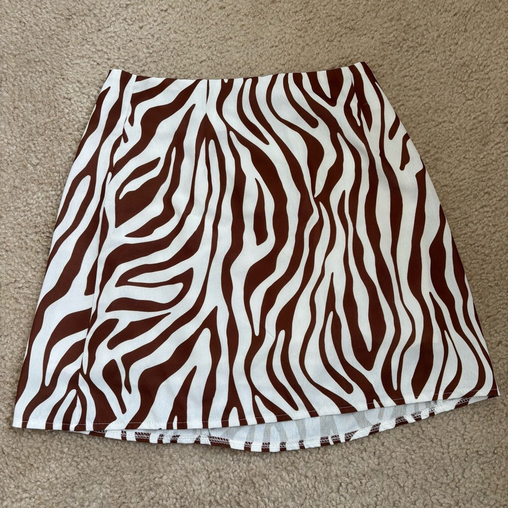 Princess Polly Brown and White Striped Skirt